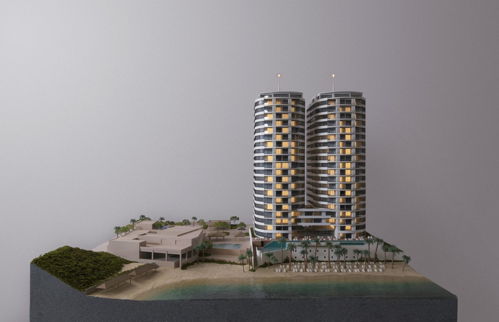 Maqueta arquitectónica de Torres Elypse, Mazatlán, Sinaloa
